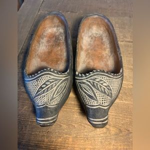 Antique Miniature Hand-carved Wooden Shoes
